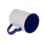 Кружка с ручкой сердце синяя внутри