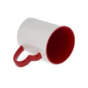 Кружка с ручкой сердце красная внутри