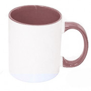 Кружка с заливкой и ручкой розовая