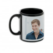 Кружка черная с белым полем