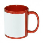 Кружка оранжевая с белым полем