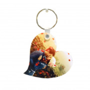 Брелок МДФ сердце с завитушкой