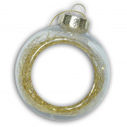 Шар елочный пластик с золотым наполнителем