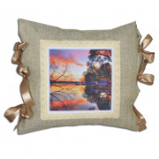 Подушка лён с бантами