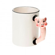 Кружка с ручкой свинкой