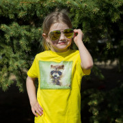 футболка хб желтая, односторонние пайетки