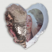 Подушка сердце с пайетками