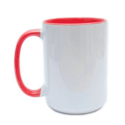 Кружка с заливкой и ручкой розовая 450 мл