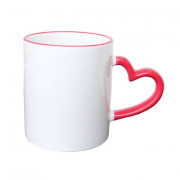 Белая с цветной ручкой сердце и каймой